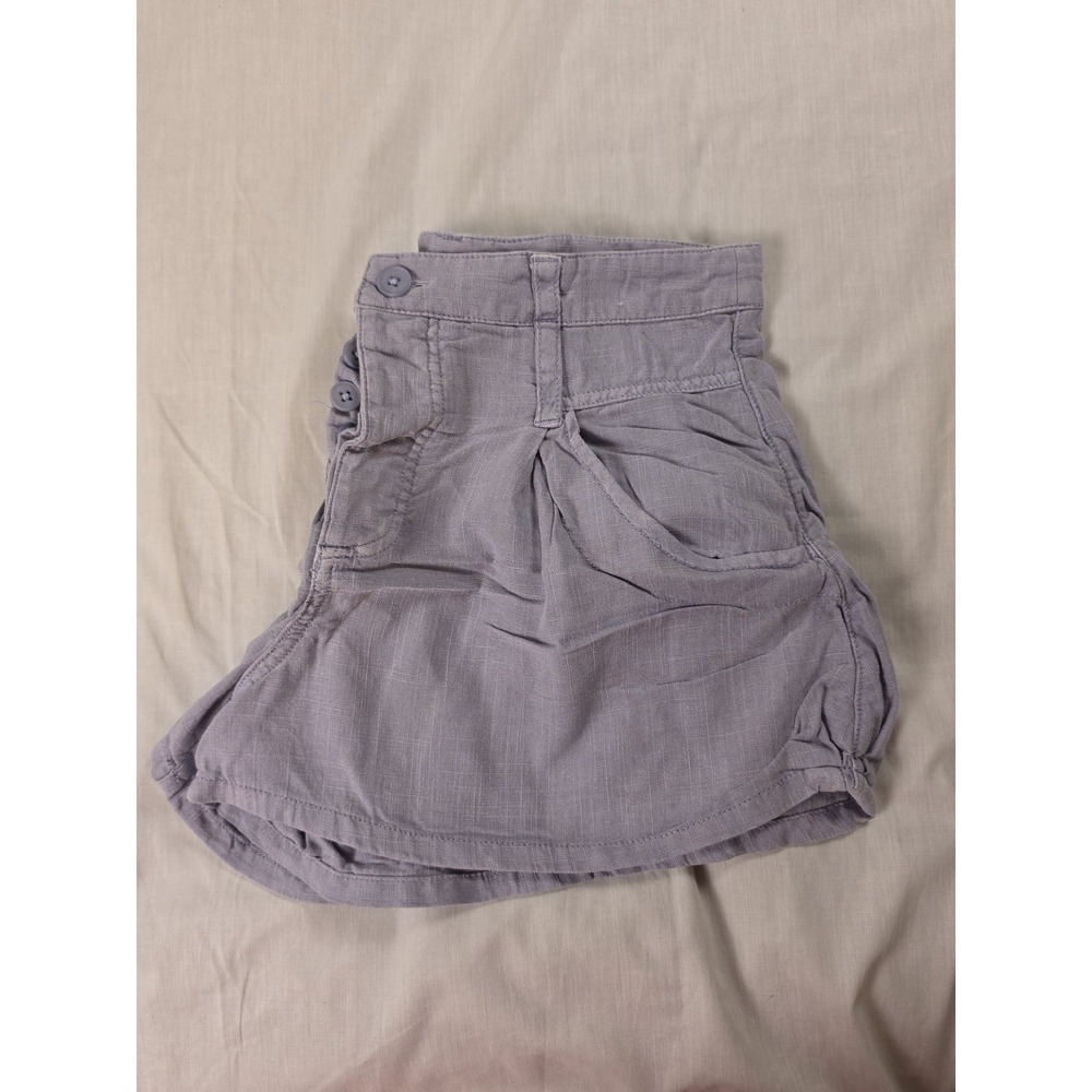 Free People Shorts Womens 4 Purple Pleated Linen Blend Hot Pants Casual Summer